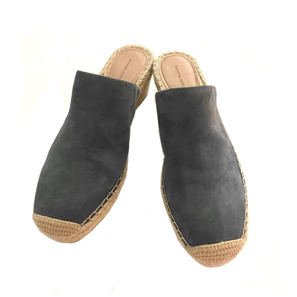 NWOT Banana Republic Suede Espadrille  Slip-on Mule with Wedge Heel - Picture 6 of 12